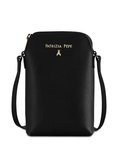 Patrizia Pepe Shoulder-strap Phone Holder In Black