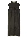 Patrizia Pepe Silk Midi Dress In Brown