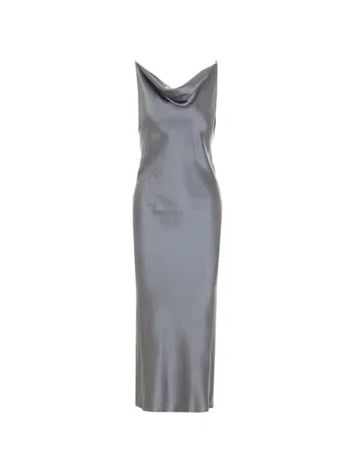Patrizia Pepe Reef Grey Long Dress In Gray
