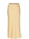 Patrizia Pepe Silk Midi Skirt In Neutrals