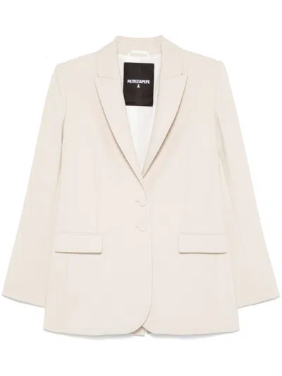 Patrizia Pepe Single Breasted Blazer In Neutral