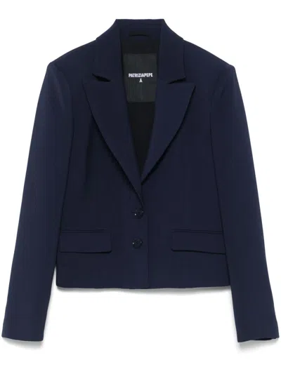 Patrizia Pepe Single Breasted Blazer In Blue