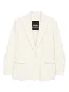 Patrizia Pepe Structured Tailored Jacket With Glossy Finish In White
