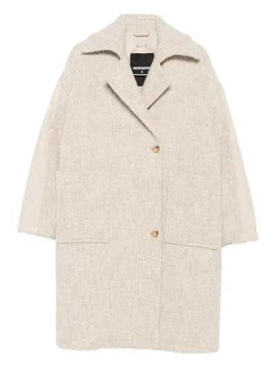 Patrizia Pepe Single-breasted Coat In Neutral