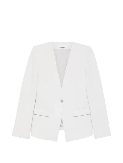 Patrizia Pepe Single-breasted Pocket Jacket In Gray