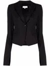 Patrizia Pepe Single-breasted Slit-sleeve Blazer In Schwarz