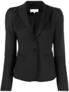 Patrizia Pepe Single-breasted Tailored Jacket With Bow Detail In Black