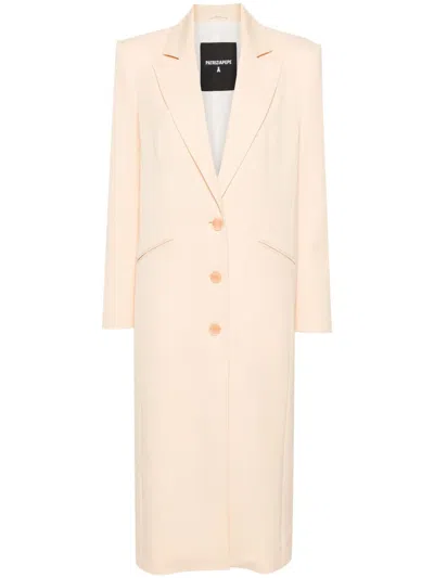 Patrizia Pepe Single-breasted Twill Coat In Neutrals