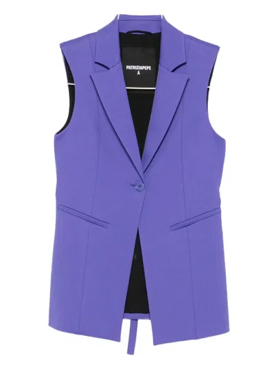 Patrizia Pepe Single-button Sleeveless Blazer In Purple