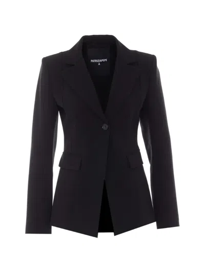 Patrizia Pepe Single-breasted Fly Jacket In Black