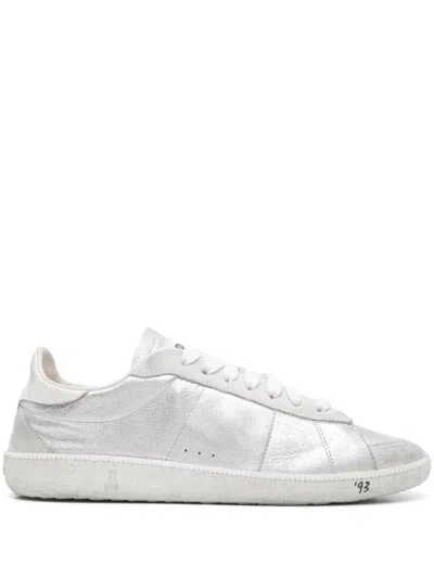 Patrizia Pepe Silver Calfskin Sneakers