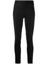 Patrizia Pepe Satin Trousers With Belt In Black