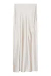 Patrizia Pepe Satined Midi Skirt In White