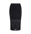 Patrizia Pepe Gonna Midi Effetto Pizzo Nero In Black