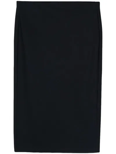 Patrizia Pepe Fitted Midi Skirt In Black  