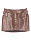 Patrizia Pepe Button-fastening Mini Skirt In Brown