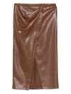 Patrizia Pepe Button-fastening Draped Skirt In Brown