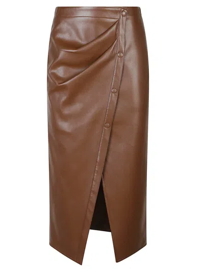 Patrizia Pepe Asymmetric Skirt In Brown