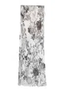 Patrizia Pepe Flower-print Maxi Skirt In Grey