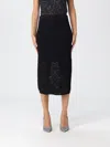 Patrizia Pepe Gonna Midi Effetto Pizzo Nero In Black