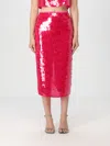 Patrizia Pepe Sequin-embellished Midi Pencil Skirt In Fuchsia