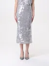 Patrizia Pepe Sequinned Midi Skirt In Silver