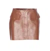 Patrizia Pepe Faux Leather Mini Skirt In Brown