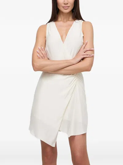 Patrizia Pepe Sleeveless Draped Mini Dress In White