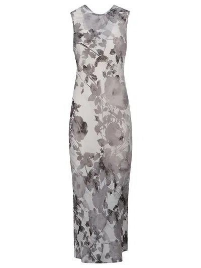 Patrizia Pepe Sleeveless Dress In Gray Shadow Flow