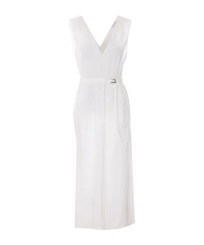 Patrizia Pepe V-neck Buckled Dress In White