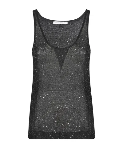 Patrizia Pepe Sleeveless Knitted Vest In Black