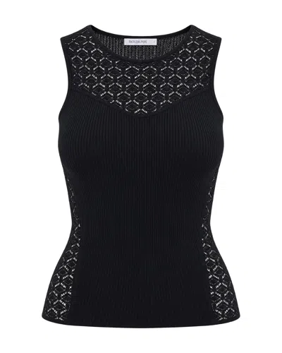 Patrizia Pepe Sleeveless Lace-detail Knit Top In Animal Print