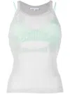 Patrizia Pepe Sleeveless Mesh Tank Top In Grey
