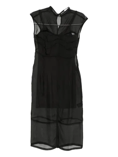 Patrizia Pepe Sleeveless Midi Dress In Black