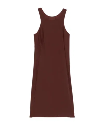 Patrizia Pepe Sleeveless Mini Dress In Burgundy