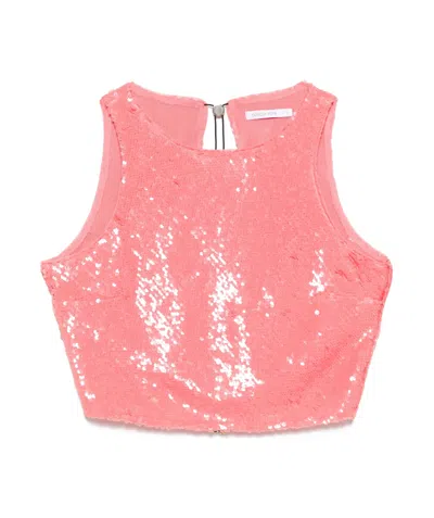 Patrizia Pepe Sleeveless Tops In Coral Pink