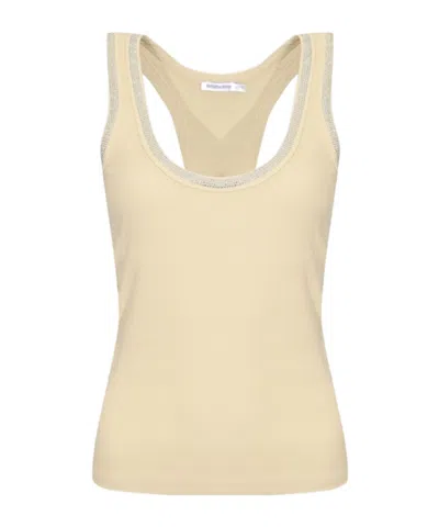 Patrizia Pepe Sleeveless Vest In Yellow