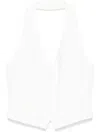 PATRIZIA PEPE PATRIZIA PEPE SLEEVELESS WHITE POLYESTER VEST WITH DEEP V-NECK