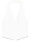 Patrizia Pepe Sleeveless White Polyester Vest With Deep V-neck In White