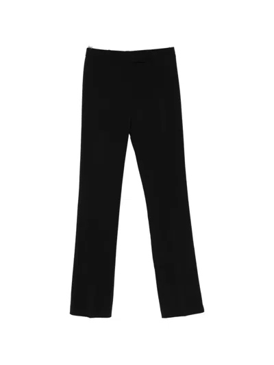 Patrizia Pepe Slim Crepe Trousers In Black