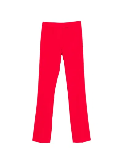 Patrizia Pepe Slim Crepe Trousers In Red