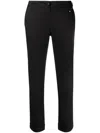 Patrizia Pepe Slim-fit Cropped Trousers In Black