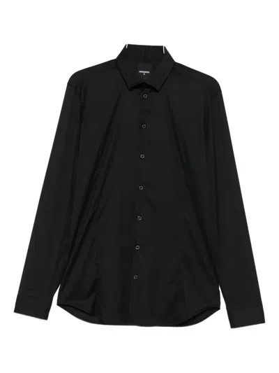 Patrizia Pepe Slim-fit Poplin Shirt In Black