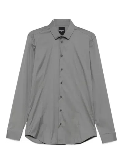 Patrizia Pepe Slim-fit Poplin Shirt In Gray