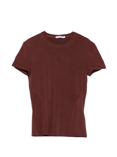 Patrizia Pepe Slim T-shirt In Brown