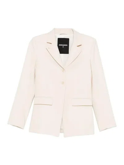 Patrizia Pepe Slim Tailored Blazer In Neutral