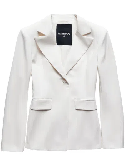 Patrizia Pepe Slim-fit Gabardine Blazer In White