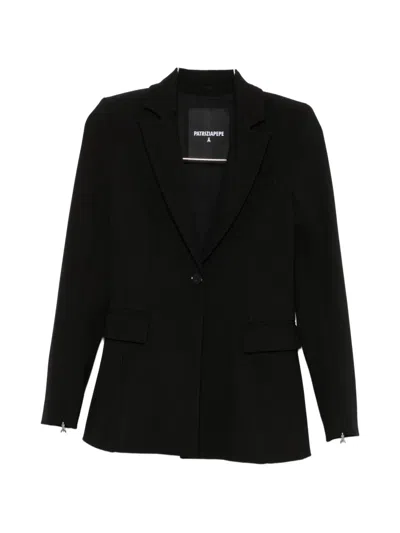 Patrizia Pepe Slim-fit Stretch Blazer In Black