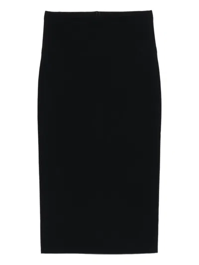 Patrizia Pepe Slit Pencil Midi Skirt In Black