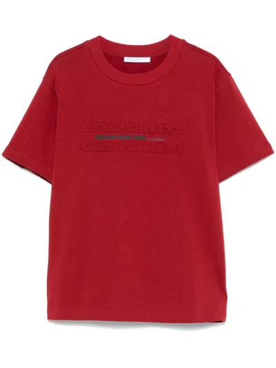 Patrizia Pepe Slogan-embossed T-shirt In Rot
